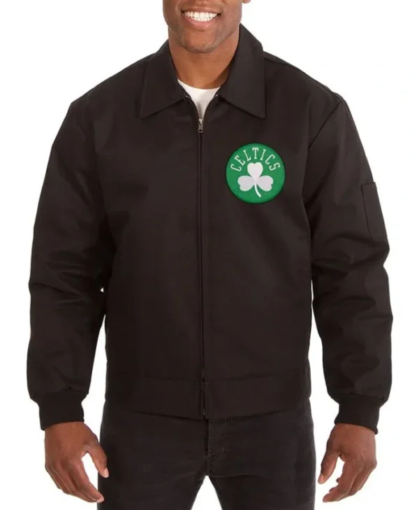 Boston Celtics Black Full-Zip Workwear Cotton Jacket