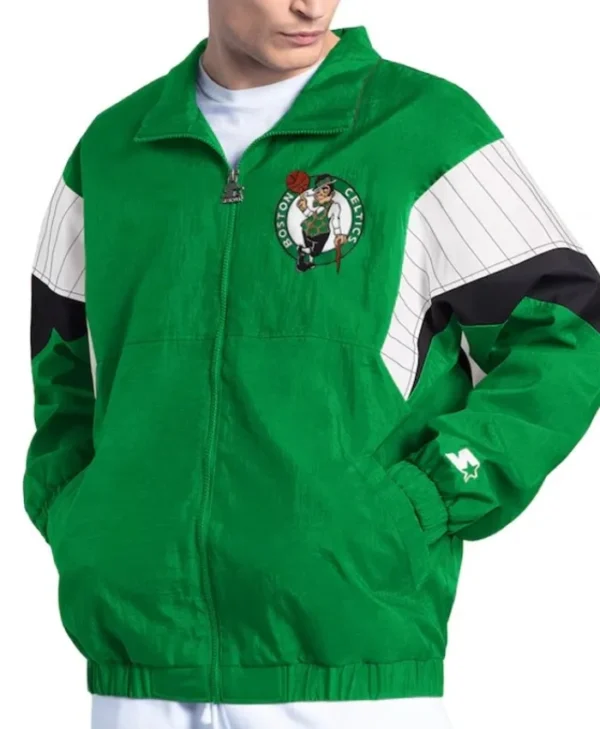 Kelly Green Boston Celtics Yard Line Full-Zip Nylon Jacket
