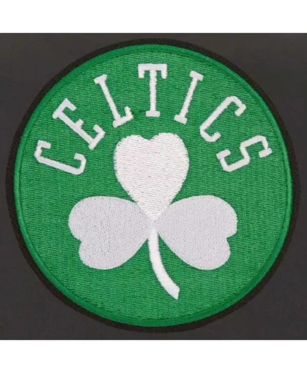 Youth Boston Celtics Black/Charcoal Poly-Twill Jacket - Image 2