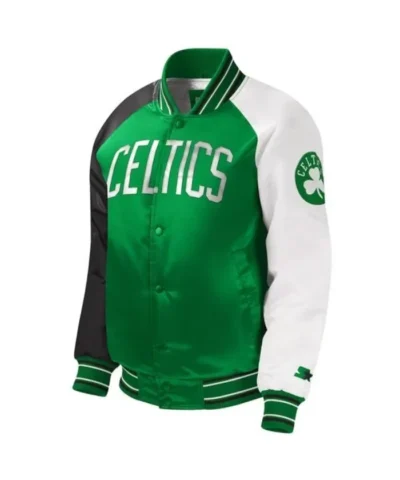 Boston Celtics Youth Kelly Green Full-Snap Varsity Jacket