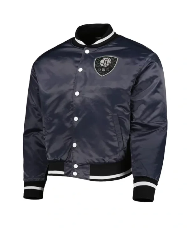 Shop Brooklyn Nets 10th Anniversary Charcoal Full-Snap Jacket