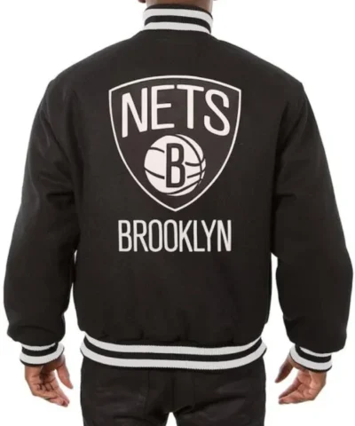 Brooklyn Nets Black Varsity Wool Jacket