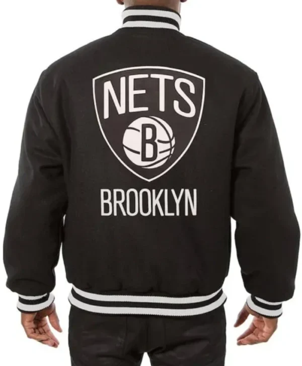 Brooklyn Nets Black Varsity Wool Jacket