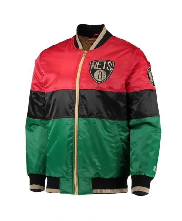 Starter 75th Anniversary Brooklyn Nets Full-Snap Satin Jacket