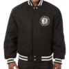 Brooklyn Nets Black Full-Snap Varsity Wool Jacket
