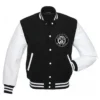 Brooklyn Nets Black and White Full-Snap Varsity Jacket