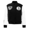 Brooklyn Nets Classic Varsity WoolLeather Jacket