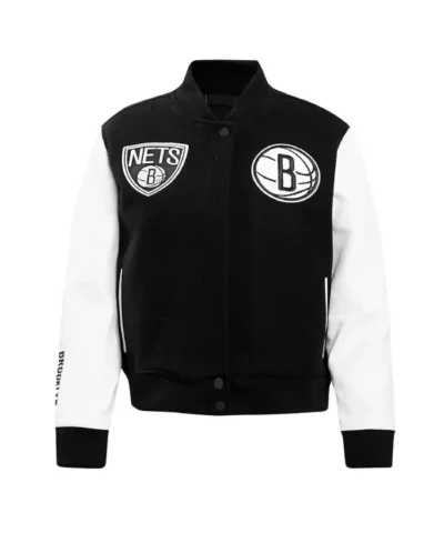 Brooklyn Nets Classic Varsity WoolLeather Jacket