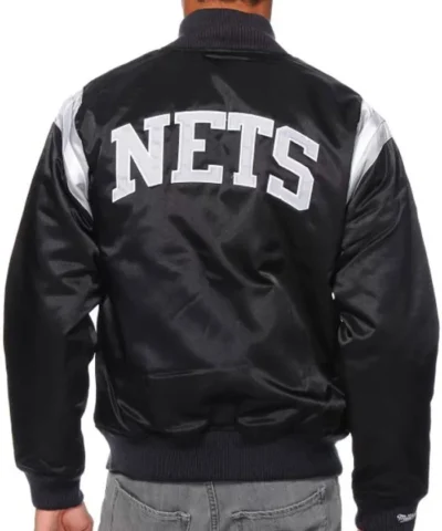 Brooklyn Nets Division Black Satin Jacket