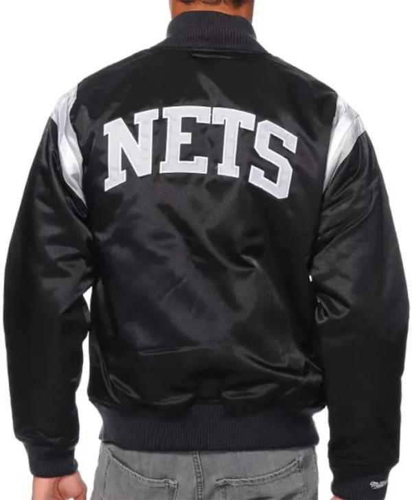 Brooklyn Nets Division Black Satin Jacket