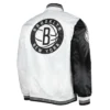 Brooklyn Nets Fast Break BlackWhite Satin Jacket