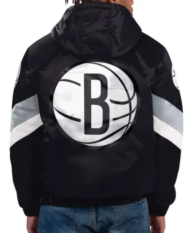 Force Play Brooklyn Nets Black Hoodie Half-Zip Jacket