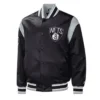 Force Play Brooklyn Nets Black Varsity Full-Snap Satin Jacket