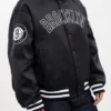 Shop Brooklyn Nets Black Bomber Jacket