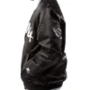 Shop Brooklyn Nets Full-Snap Varsity Satin Black Jacket