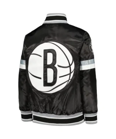 Brooklyn Nets Home Game Black Satin Jacket