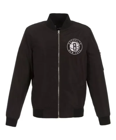 Brooklyn Nets Lightweight Full-Zip Nylon Bomber Jacket