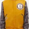 Brooklyn Nets Full-Zip Orange and Brown Varsity Jacket