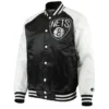 Point Guard Brooklyn Nets Full-Snap Satin Black and White Jacket