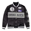 Brooklyn Nets 2024 Rally Drive Full-Snap Satin Black Jacket