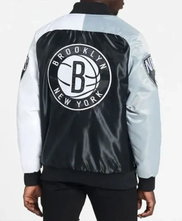 Brooklyn Nets Remix Color-Block Satin Varsity Jacket