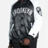 Brooklyn Nets Remix Color-Block Satin Full-Snap Varsity Jacket