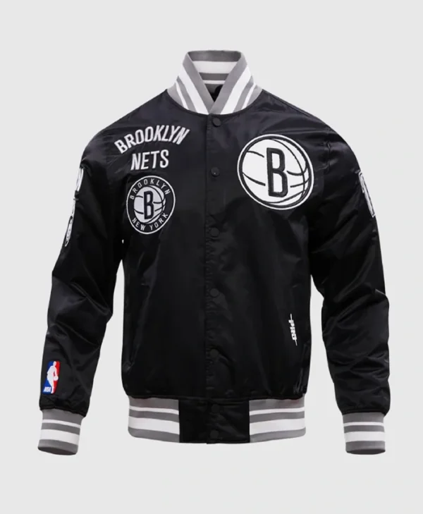 Brooklyn Nets Retro Classic Rib Satin Jacket