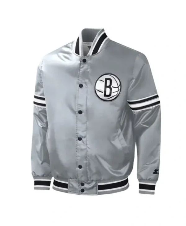 Brooklyn Nets Slider Varsity Full-Snap Satin Jacket