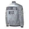 Brooklyn Nets Slider Gray Varsity Satin Jacket