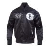 Gray Brooklyn Nets Souvenir Full-Snap Satin Jacket