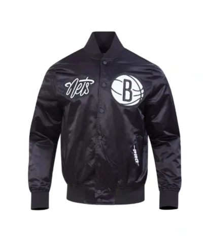Gray Brooklyn Nets Souvenir Full-Snap Satin Jacket