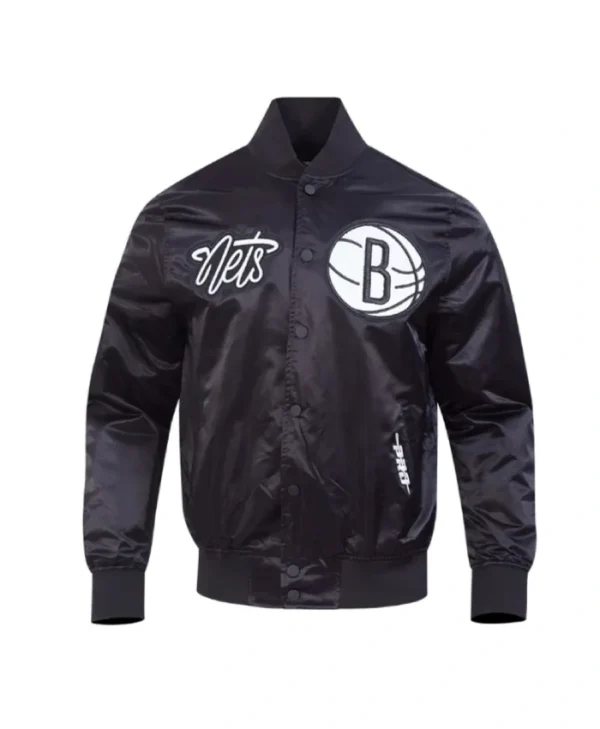 Gray Brooklyn Nets Souvenir Full-Snap Satin Jacket