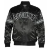Brooklyn Nets Striped Black Satin Jacket