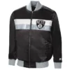 Shop Brooklyn Nets The Ambassador Full-Zip Satin BlackSilver Jacket