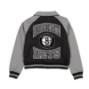 Brooklyn Nets Black and Gray Throwback Jacket