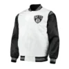 Shop NBA Team Brooklyn Nets Full-Snap Satin White and Black Jacket