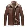 Mens Brown Fur Leather Jacket