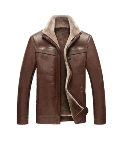 Mens Brown Fur Leather Jacket
