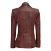 Brown Leather Blazer For Women’s