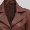 Brown Leather Blazer Women