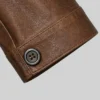 Brown Leather Trench Coat For Men Cuffs