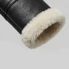 Brown Shearling Leather Bomber Jacket For Womens Cuffs