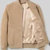 Brown Suede Bomber Jacket For Men
