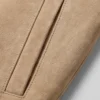 Brown Suede Bomber Jacket For Mens Pocket