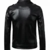 Buston Black Shining Leather Biker Jacket For Men Back