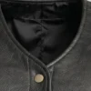 Button-Up Moto Leather Vest Women