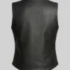 Button-Up Moto Leather Vest Womens