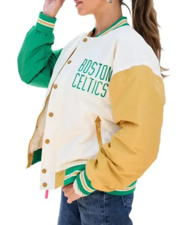 Boston Celtics Color Block Bomber Jacket - Image 3