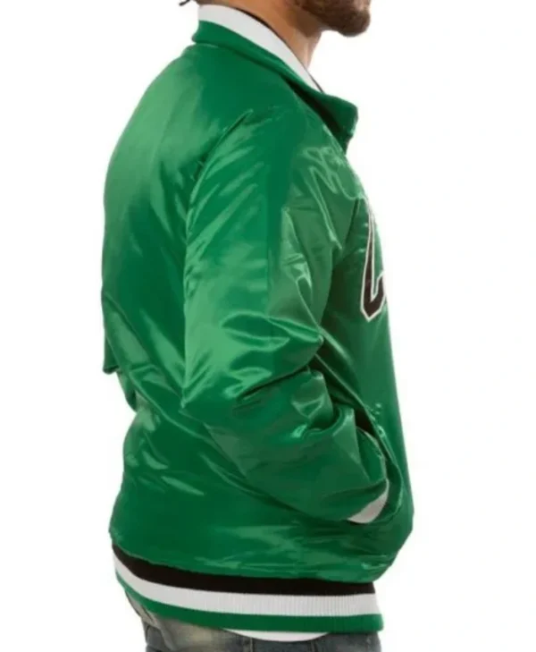 Buy Boston Celtics Full-Zip Green Satin Varsity Jacket