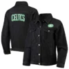 Buy Boston Celtics Patch Button-Up Black Denim Jacket